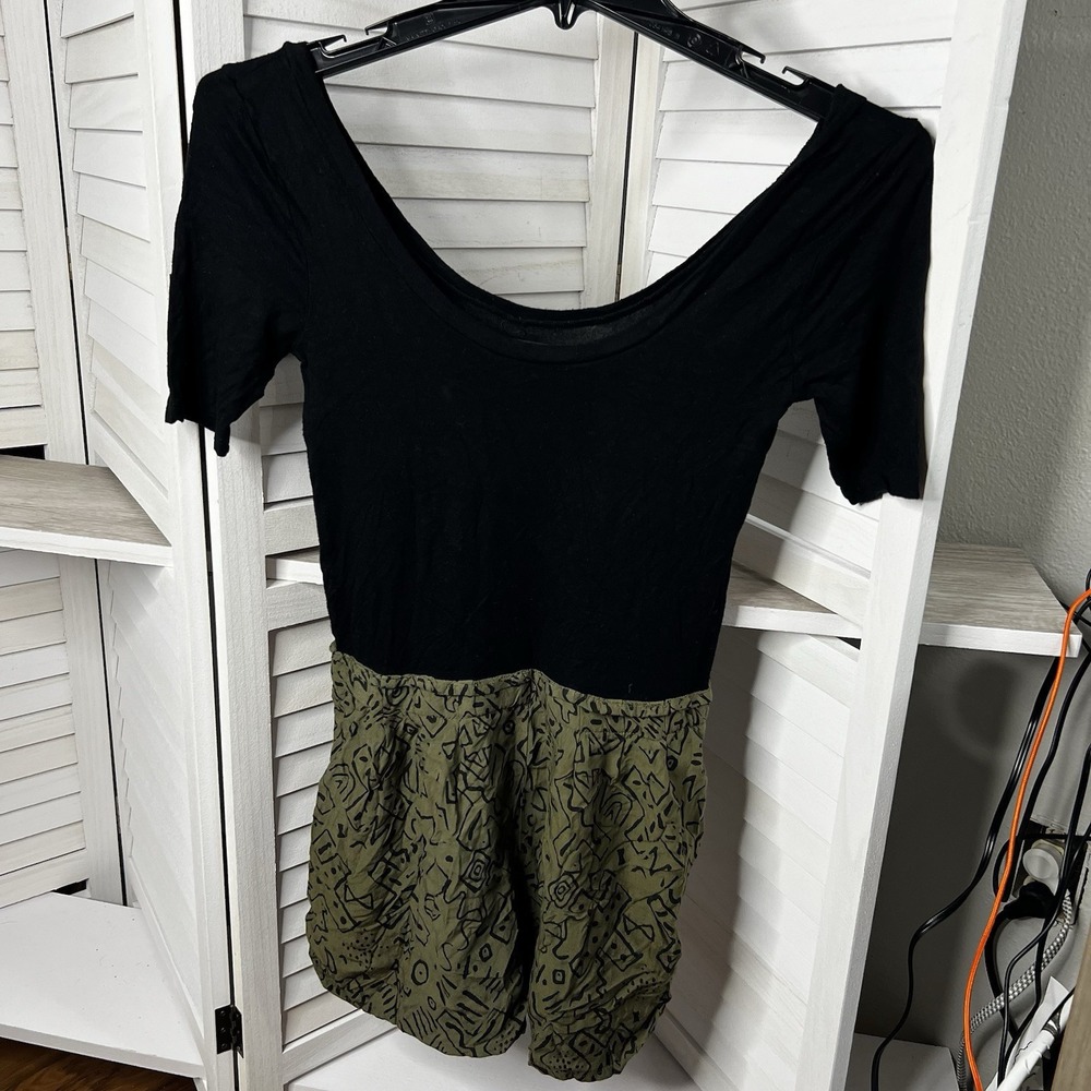 OBEY Women's‎ Romper Shorts Black & Olive Green Size 28